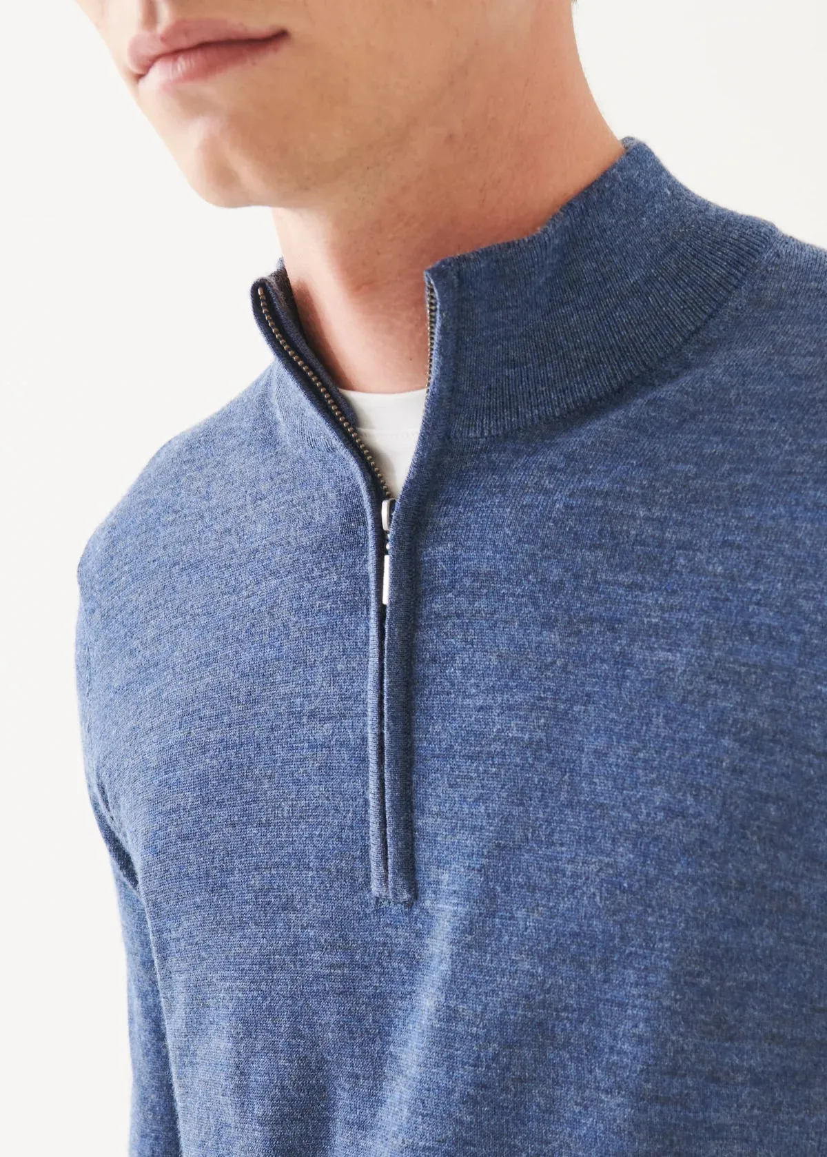 14GG MERINO 1/4 ZIP MOCK NECK SWEATER