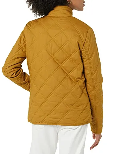 Amazon Essentials Women's Lightweight Padded Jacket, Dark Camel, Medium