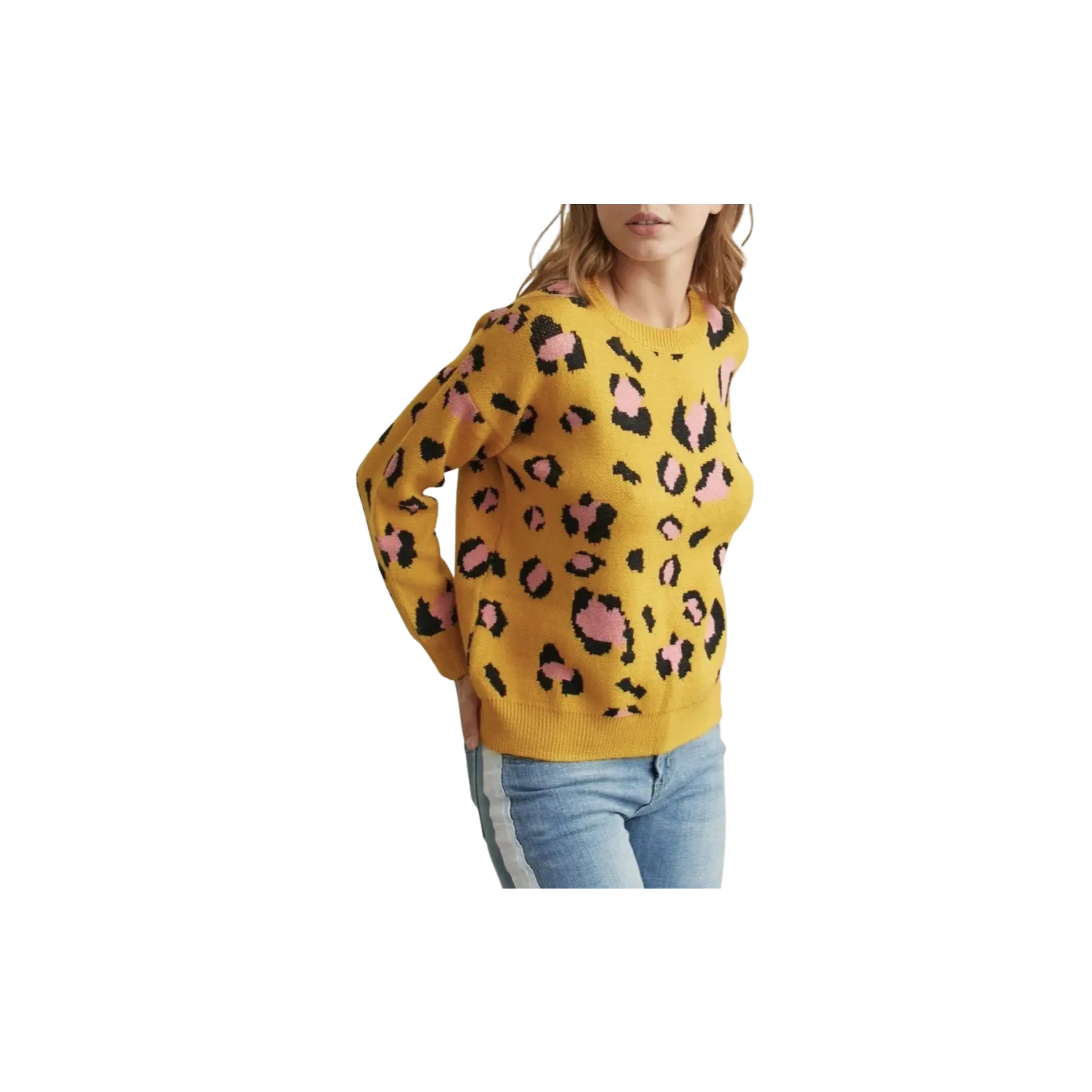 Animal Print Thick Cozy Knit Sweater