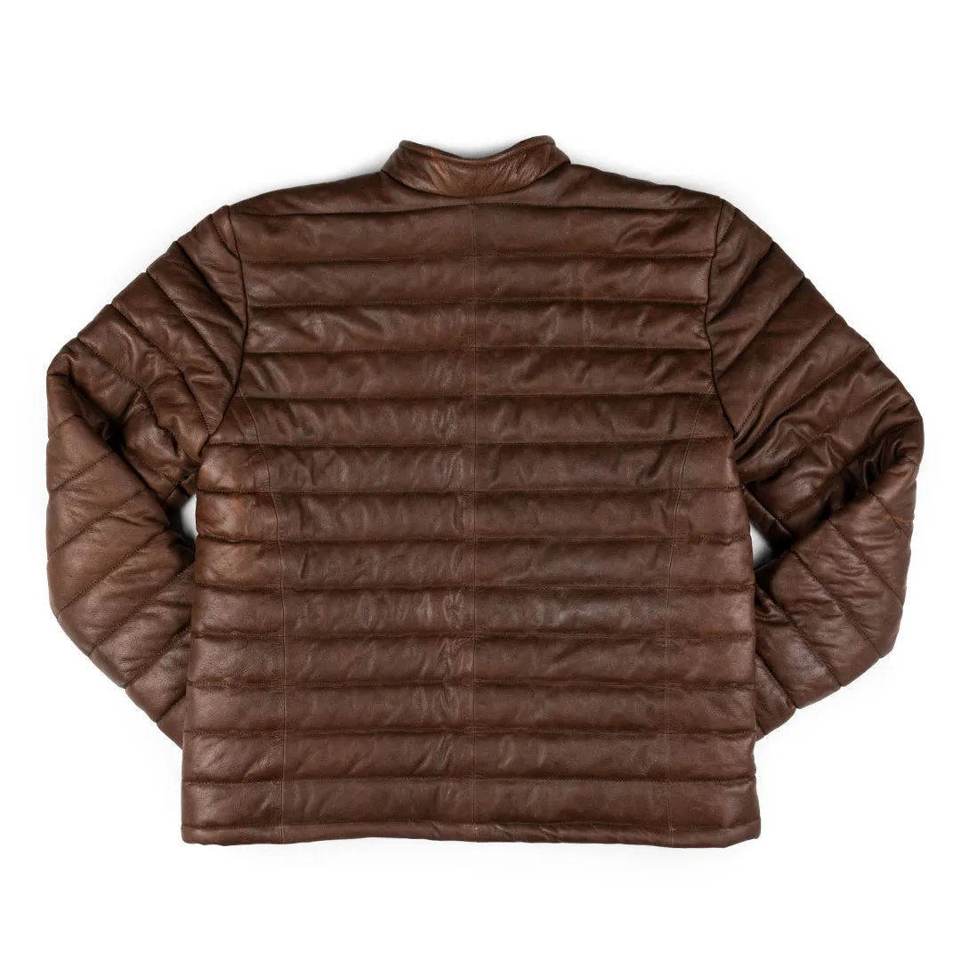 ASPEN RIDGE QUILTED  LEATHER JACKET - CHOCOLATE