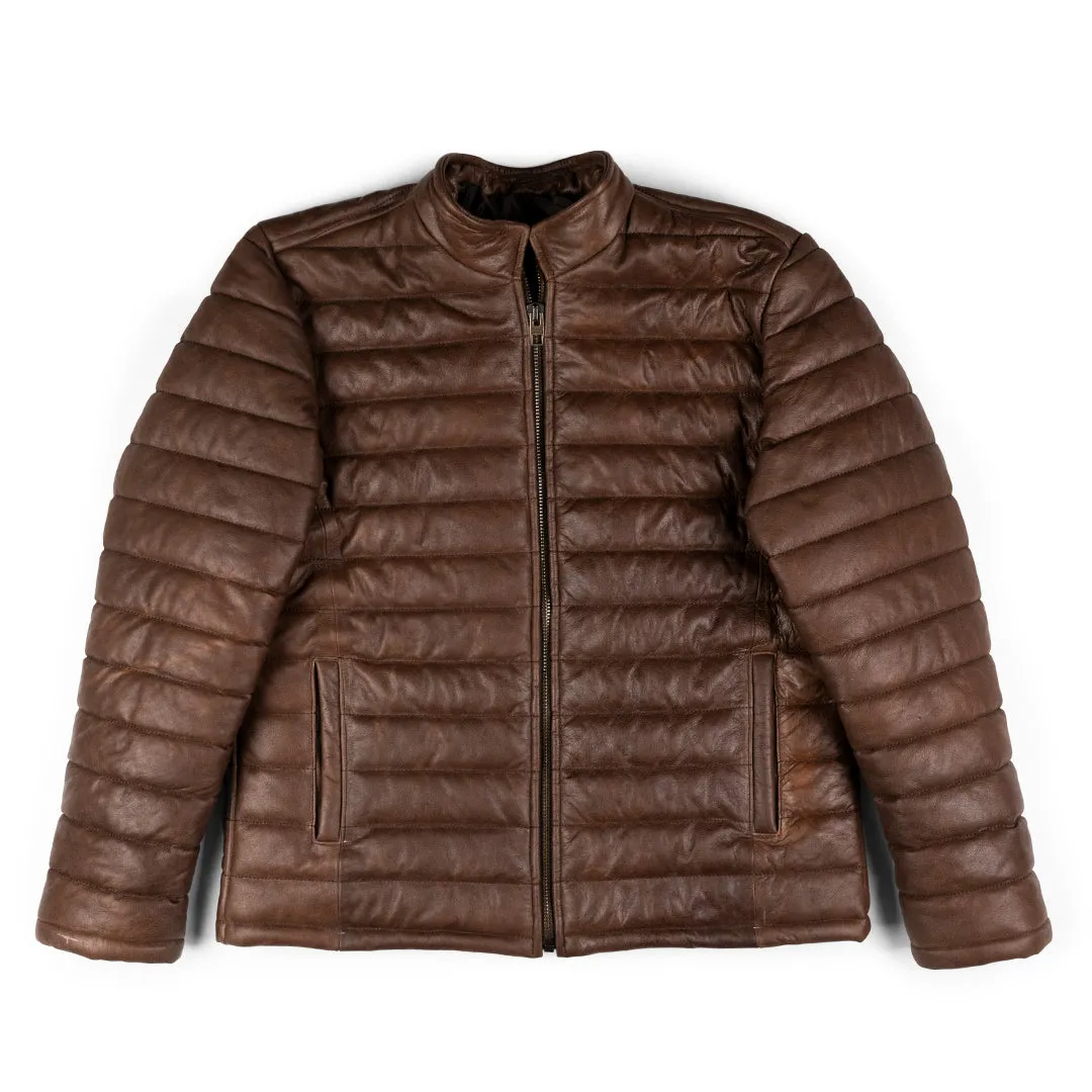 ASPEN RIDGE QUILTED  LEATHER JACKET - CHOCOLATE