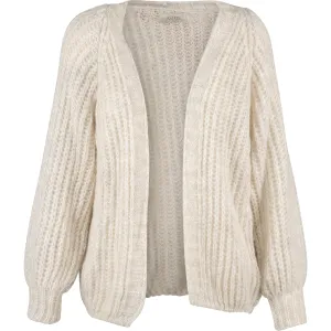 Astrid – Ladies Open-Front Knit Cardigan – Oatmeal