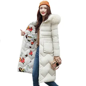 Both Two Sides Can Be Wore 2019 Women Winter Jacket New Arrival With Fur Hooded Long Coat Cotton Padded Warm Parka Womens Parkas