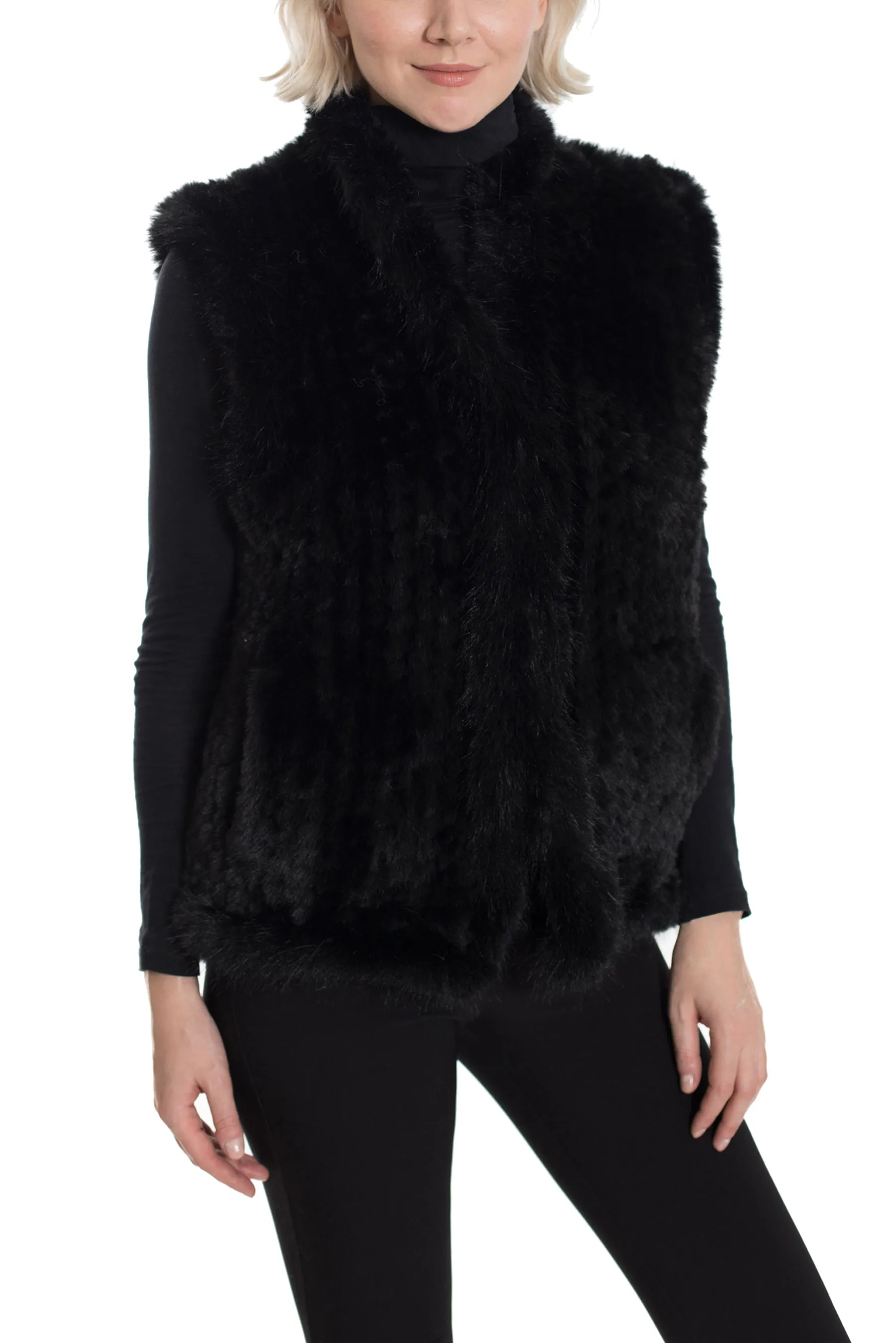 BUFFALO - Classic Hand-Knitted Faux Fur Vest