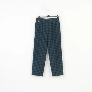 Chemise Lacoste Men 42 Trousers Checkered Green Elegant Classic Wool Pants