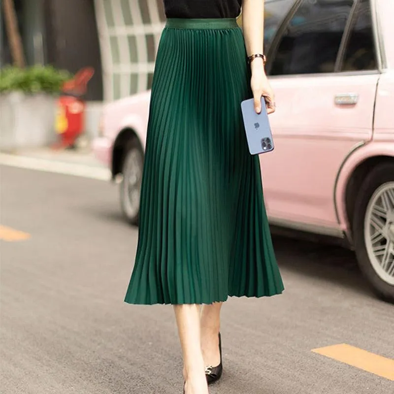 Chic Satin Silk Midi Skirt - A Summer Wardrobe Staple