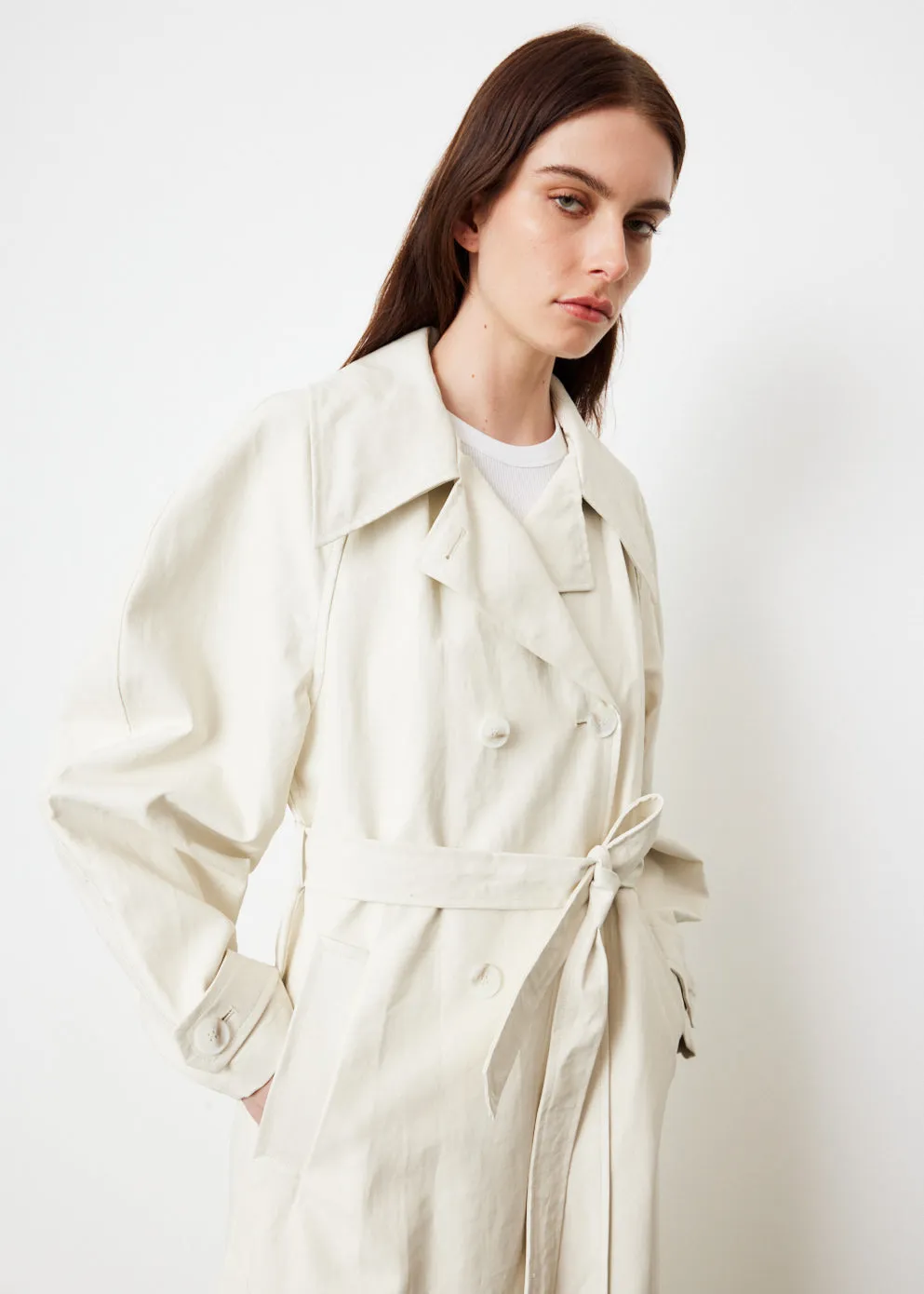 Coated Linen Trench