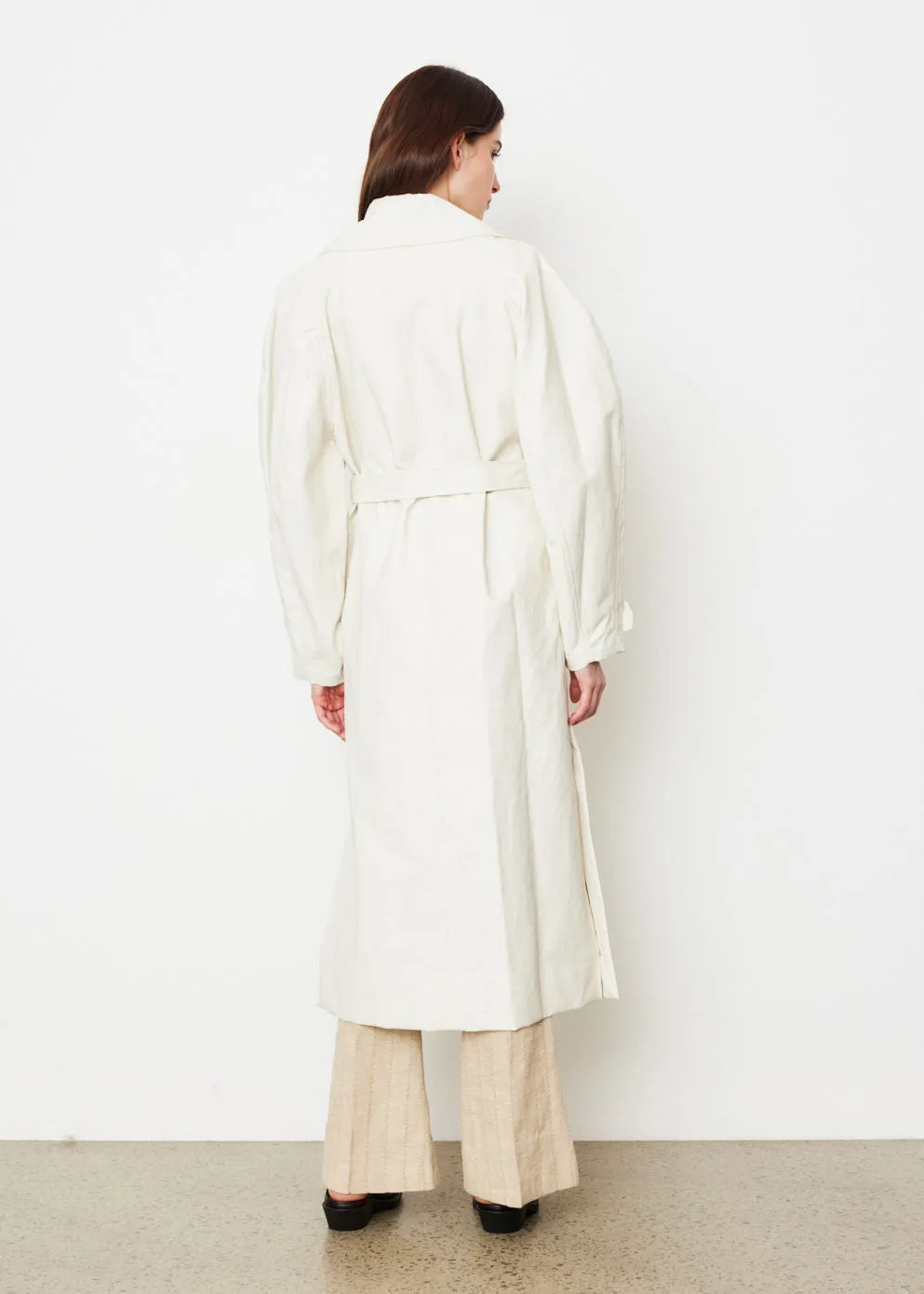 Coated Linen Trench