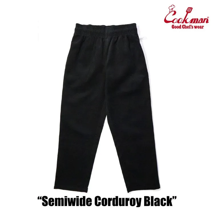 Cookman Chef Pants Semiwide- Corduroy : Black