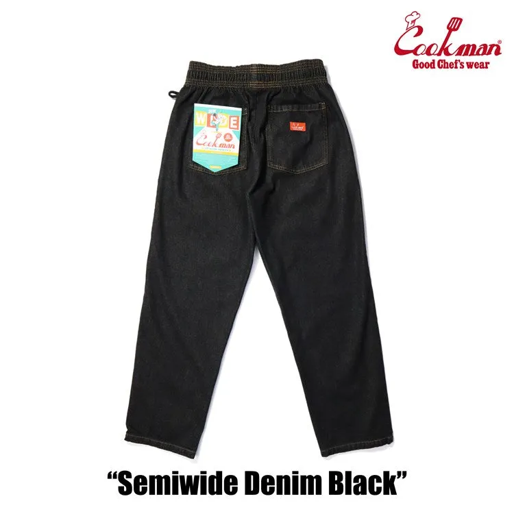 Cookman Chef Pants Semiwide- Denim : Black