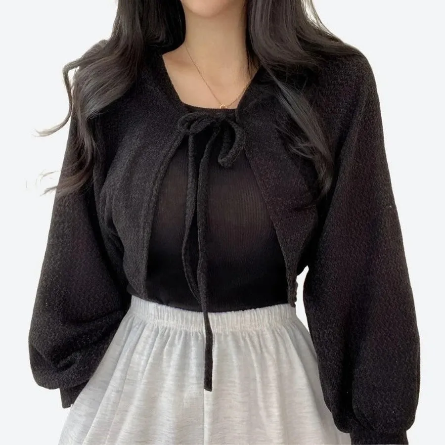 Cozy Tie-Front Cropped Cardigans