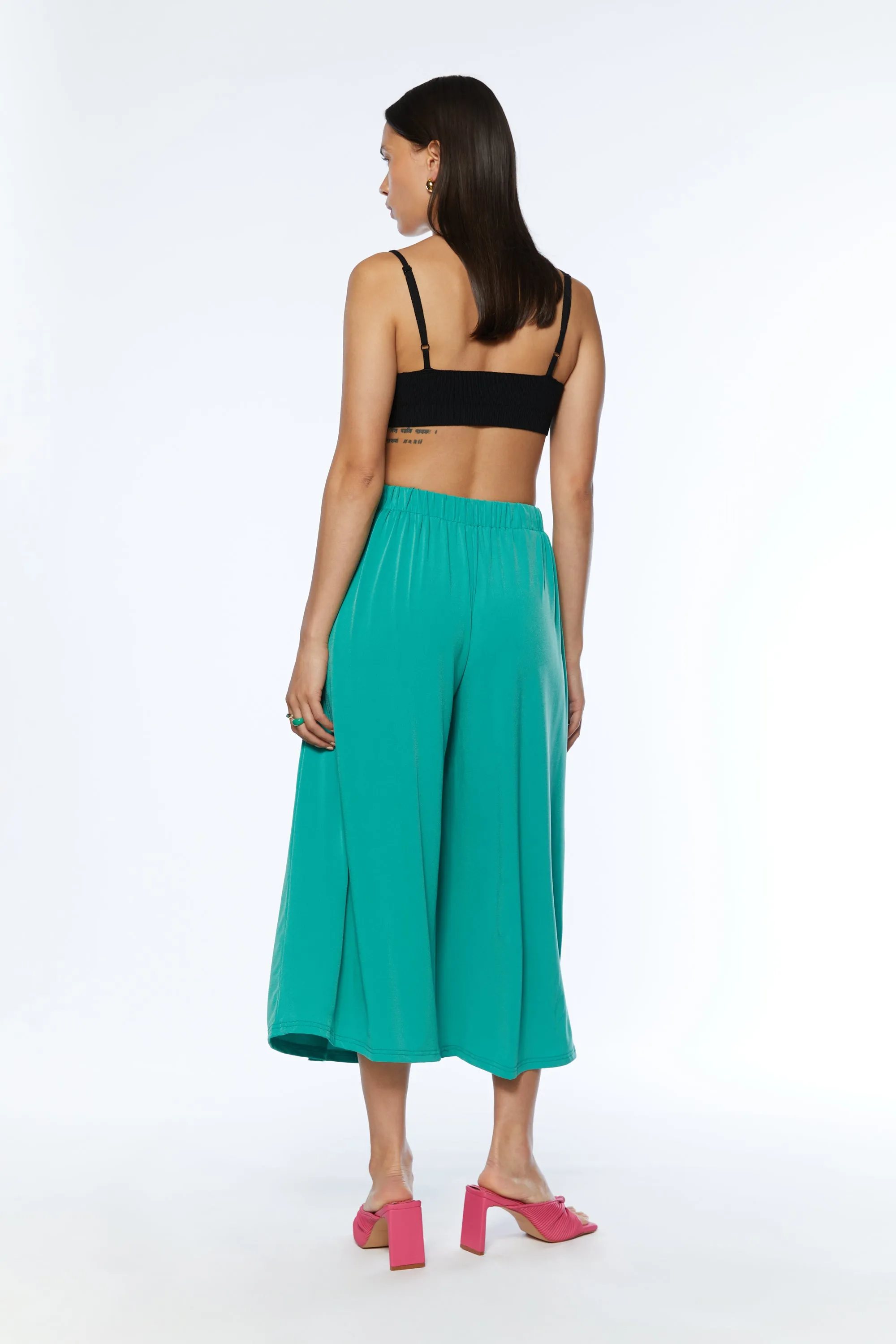 CROPPED WIDE LEG FLOWY PANT