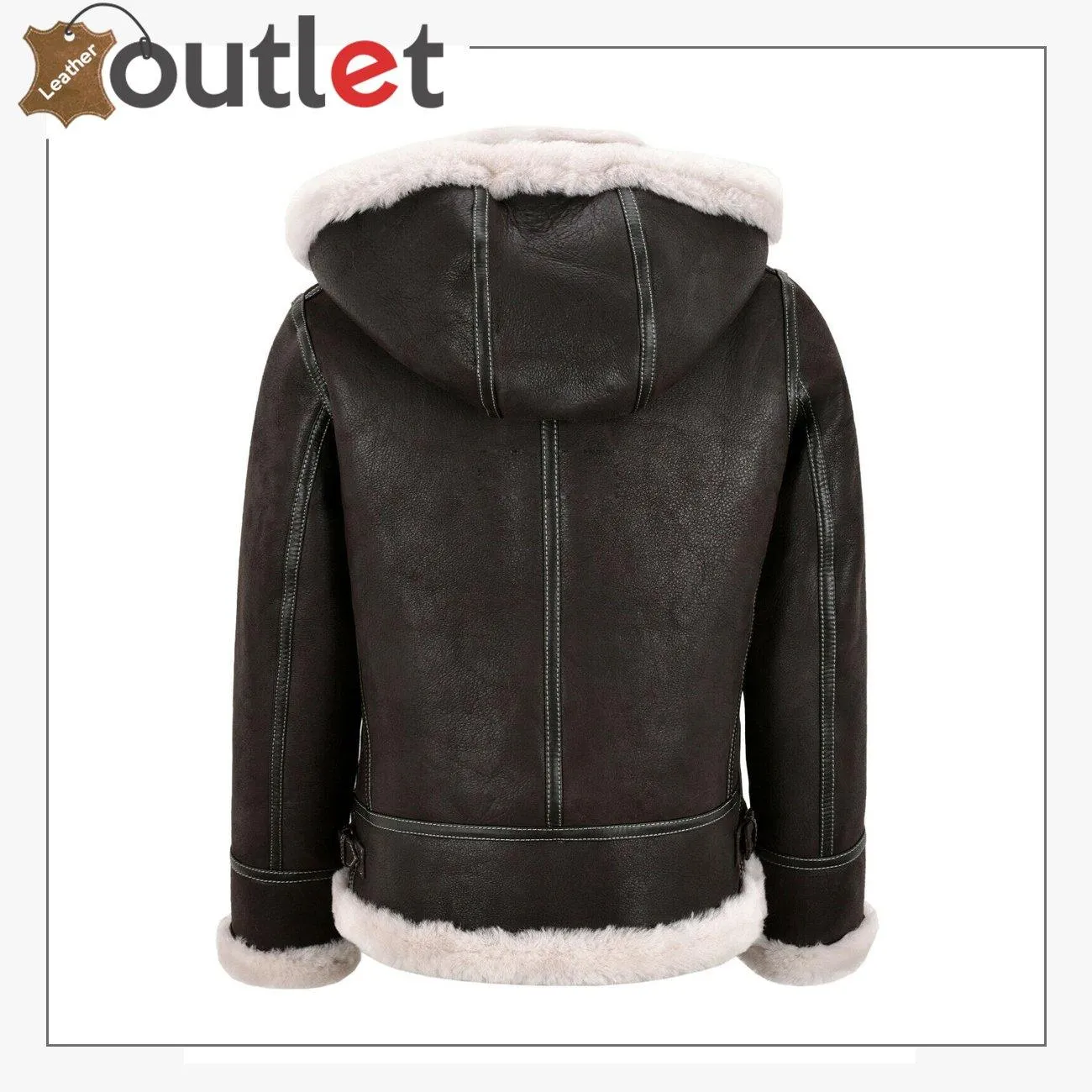 Detachable Hood Ladies B3 Bomber Classic WW2 Sheepskin Jacket