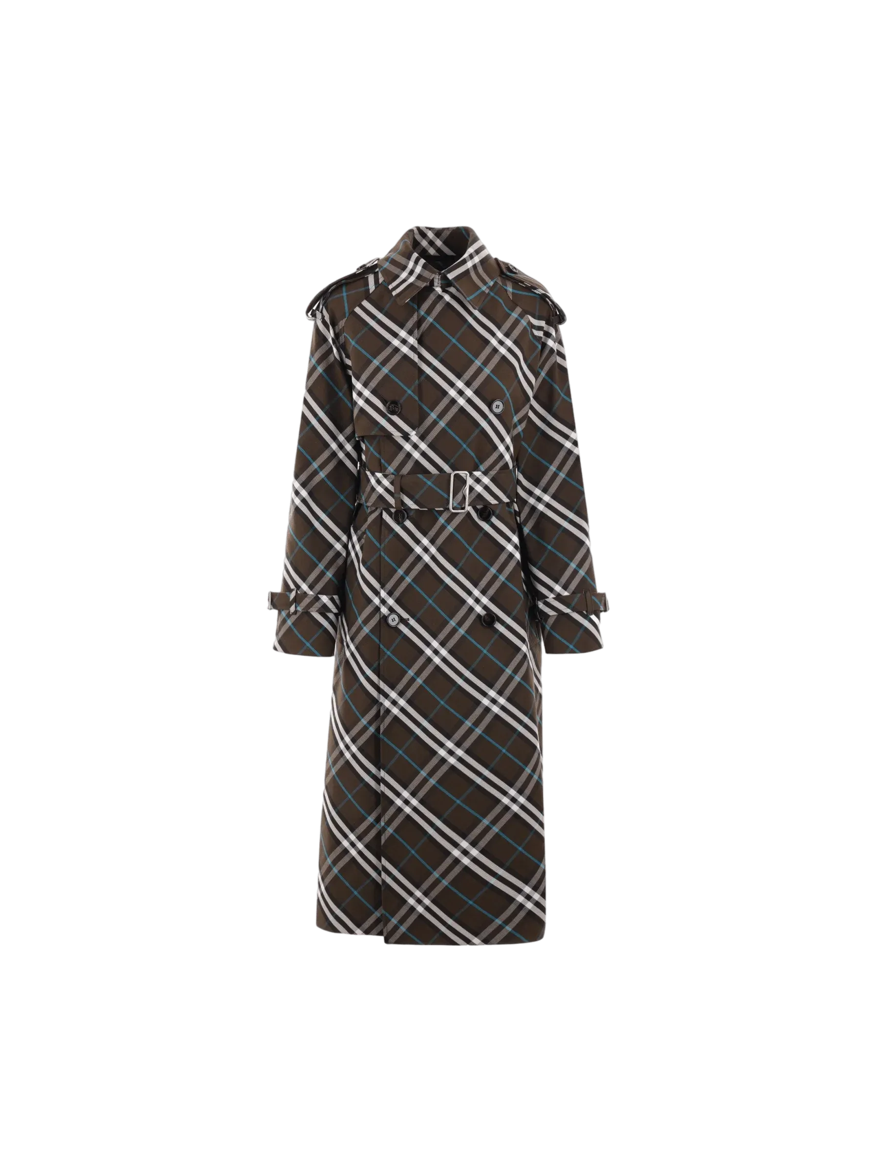 Double-breasted Check Trench Coat