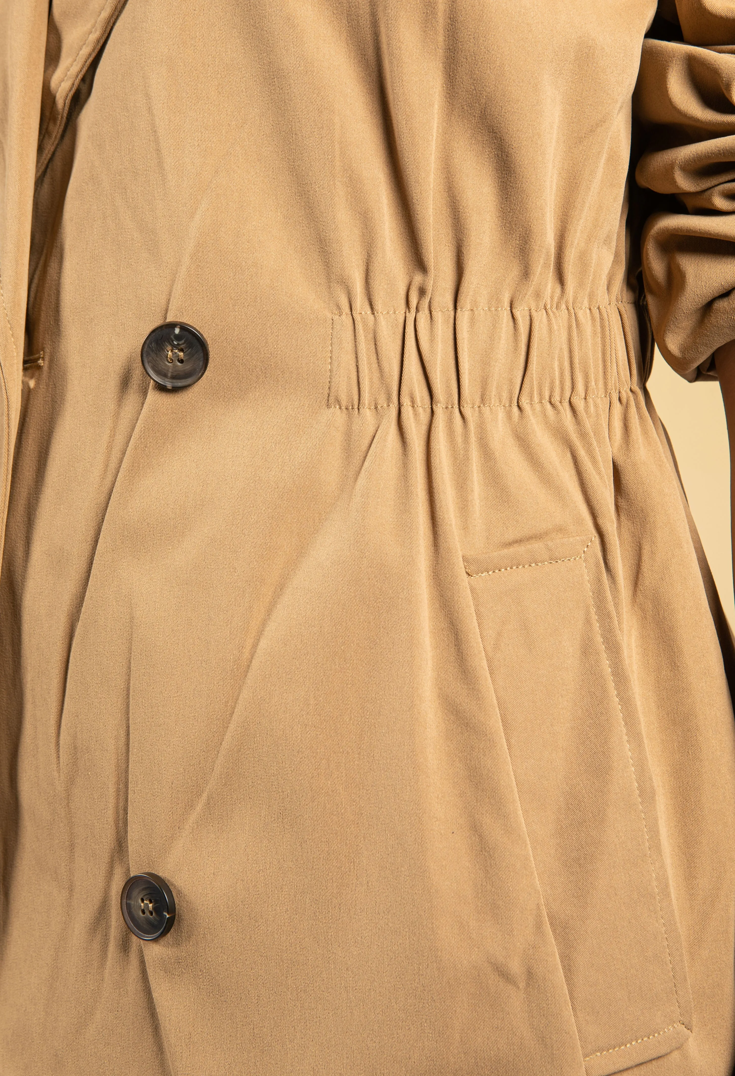 Double Breasted Trench Coat in Camel