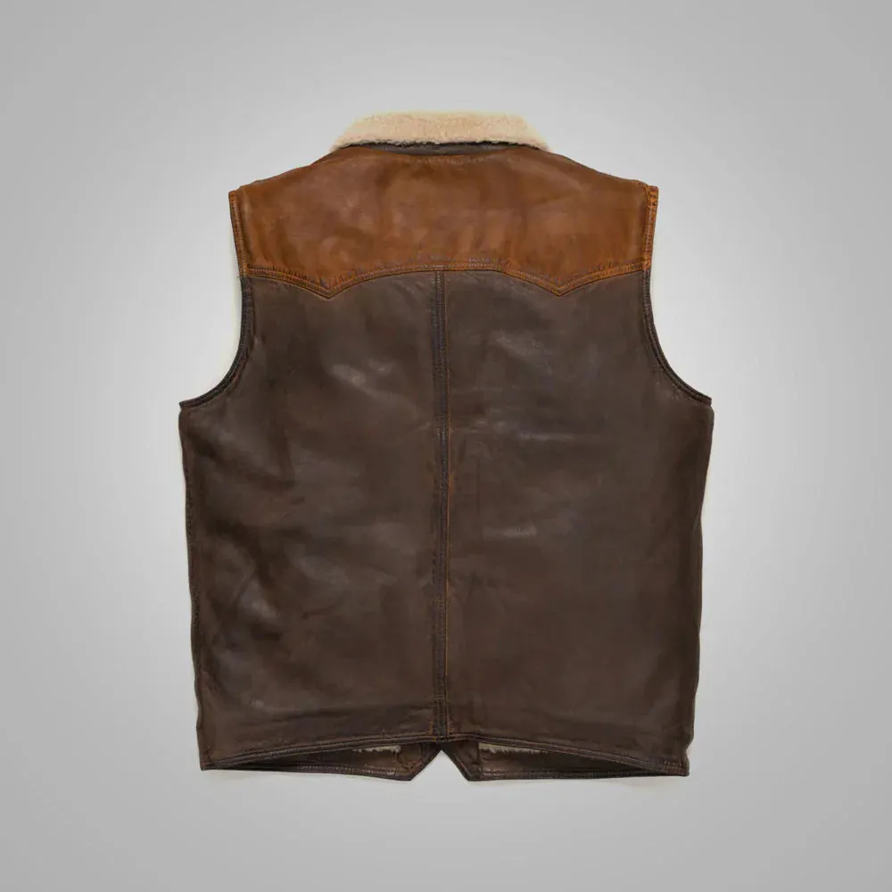 Elysor Shearling Lined Leather Vest