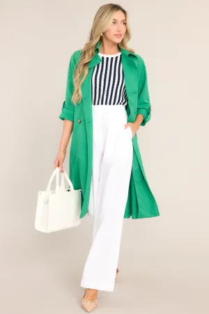 Feeling Lucky Kelly Green Trench Coat