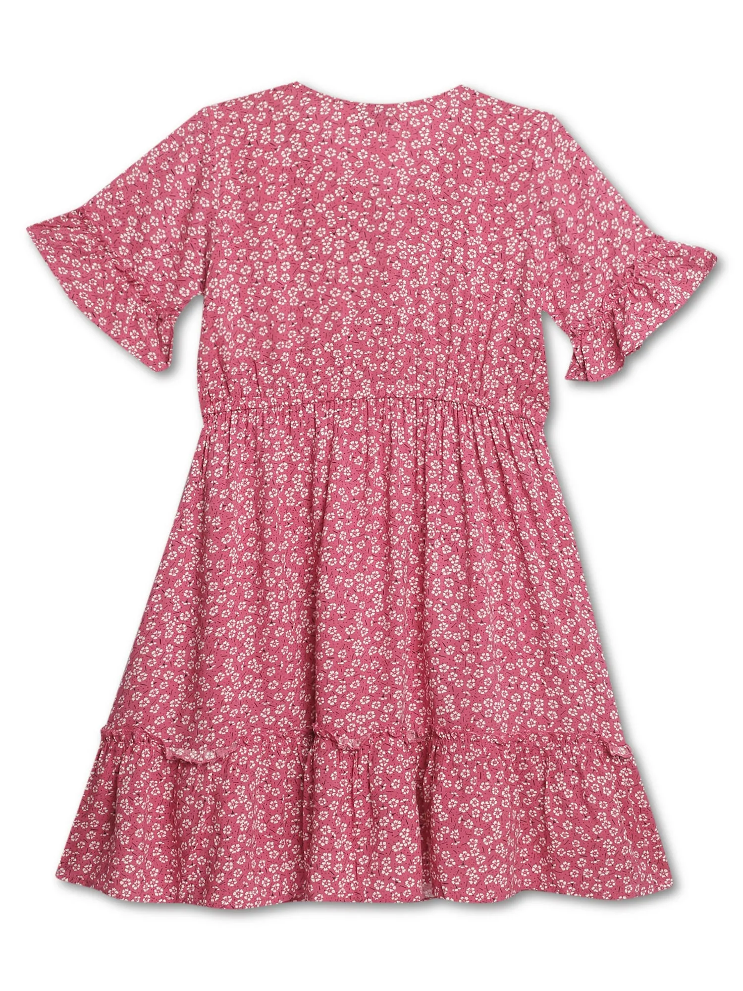 Girls Pink Printed Dress