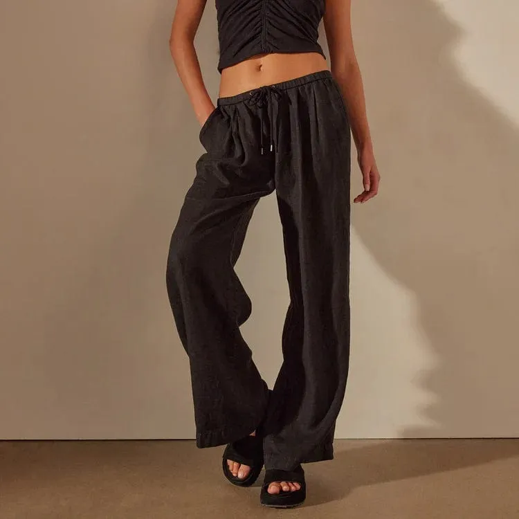 James Perse Wide Leg Relaxed Linen Pant