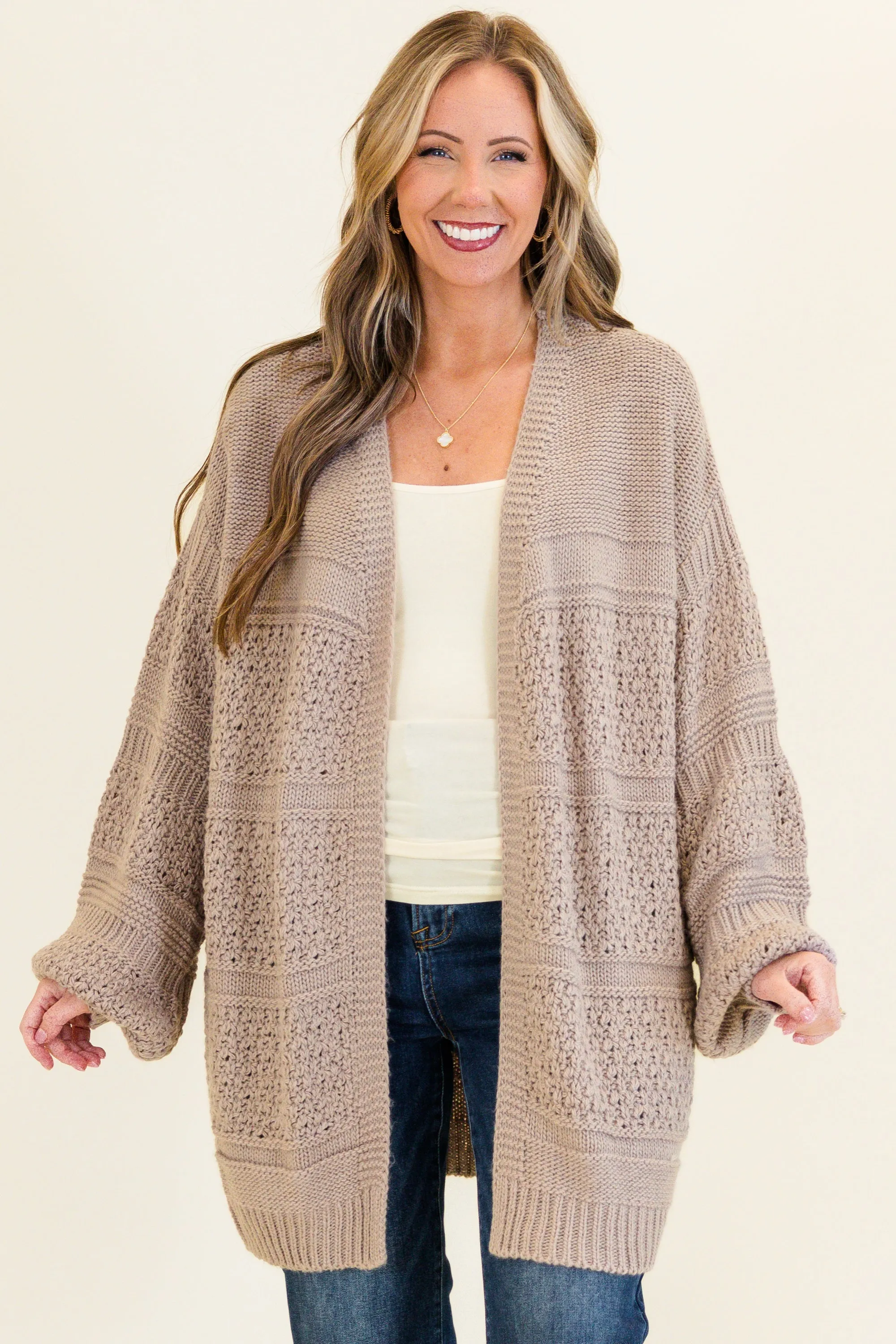 Keepin' Cozy Cardigan, Taupe