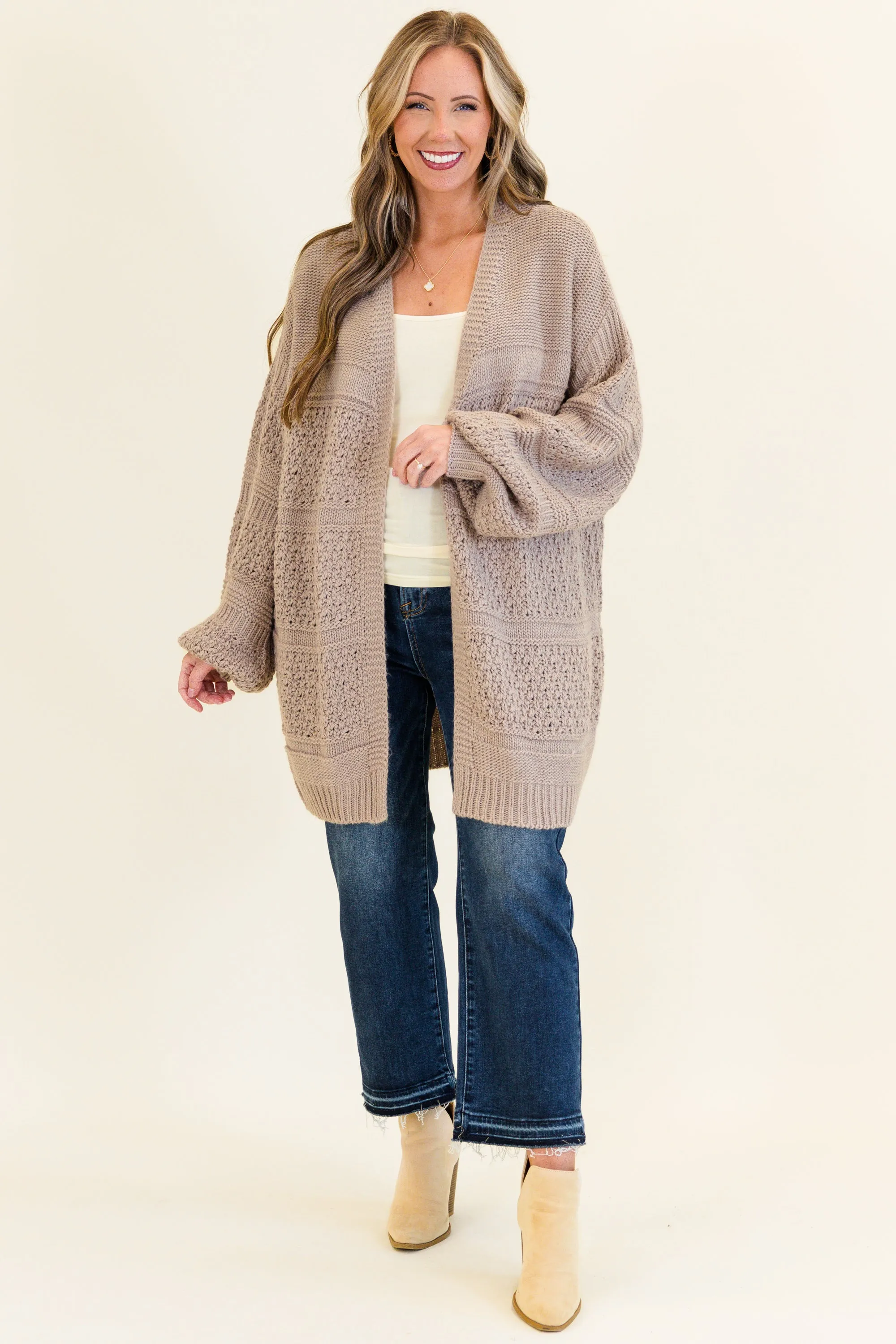 Keepin' Cozy Cardigan, Taupe