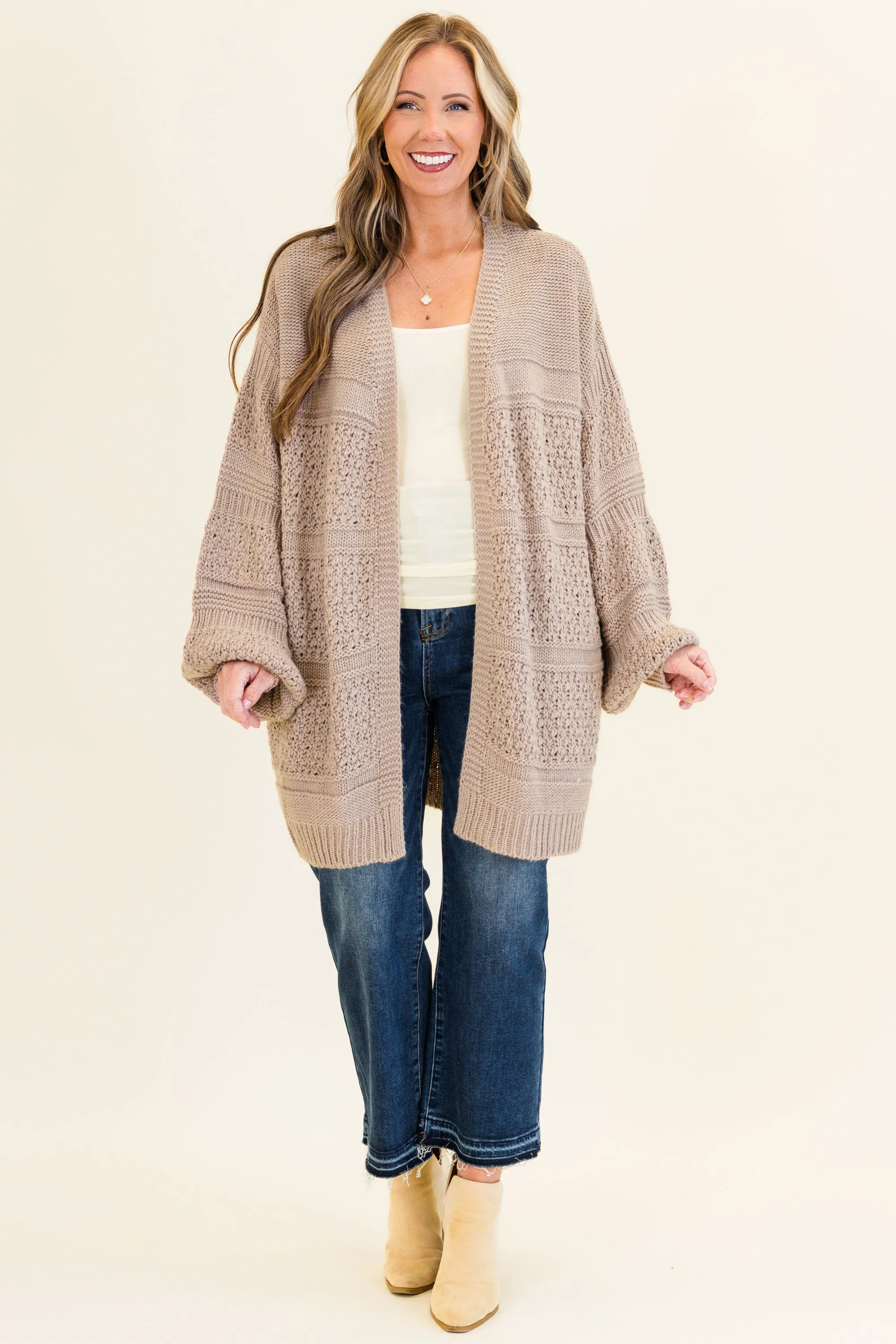 Keepin' Cozy Cardigan, Taupe