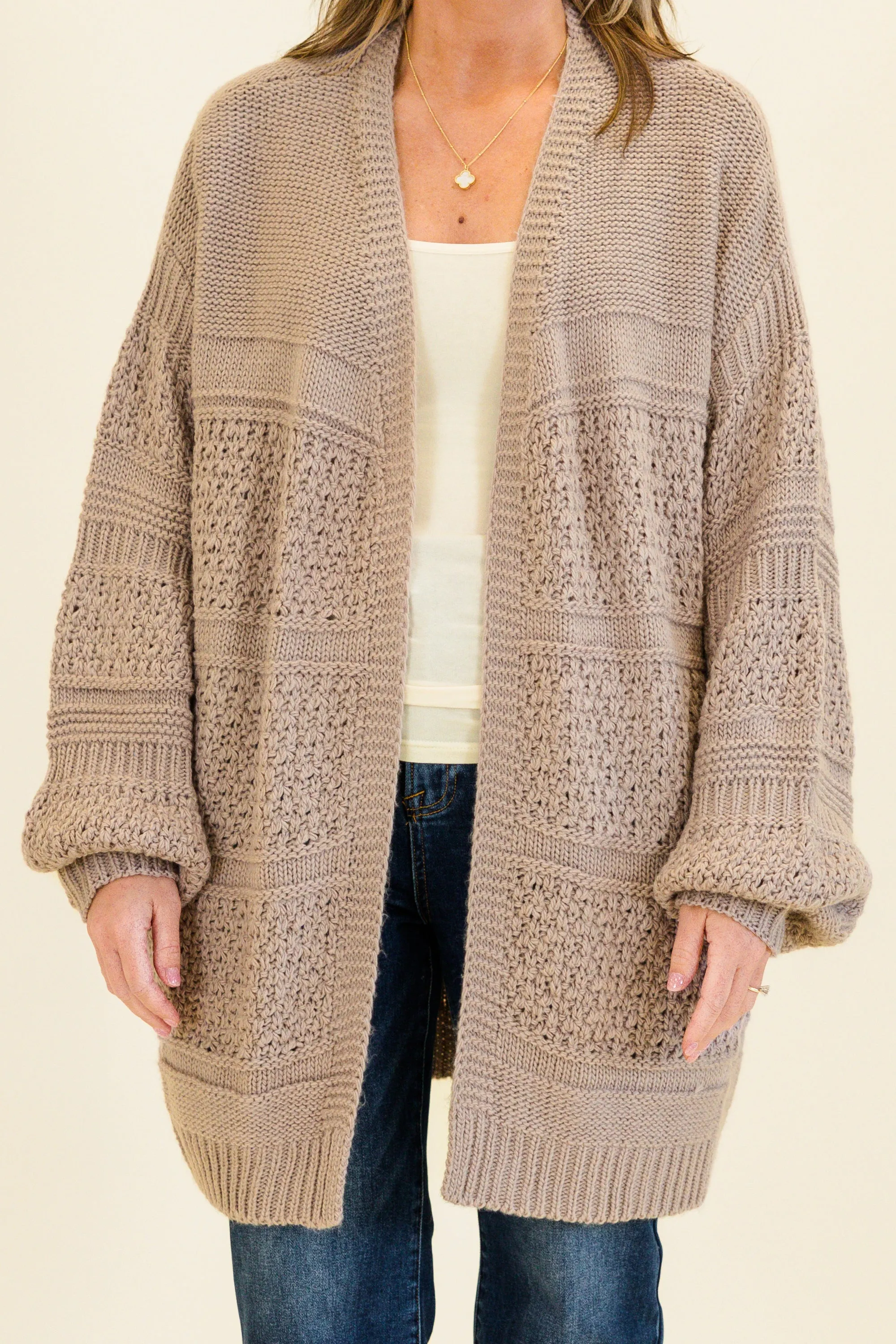 Keepin' Cozy Cardigan, Taupe