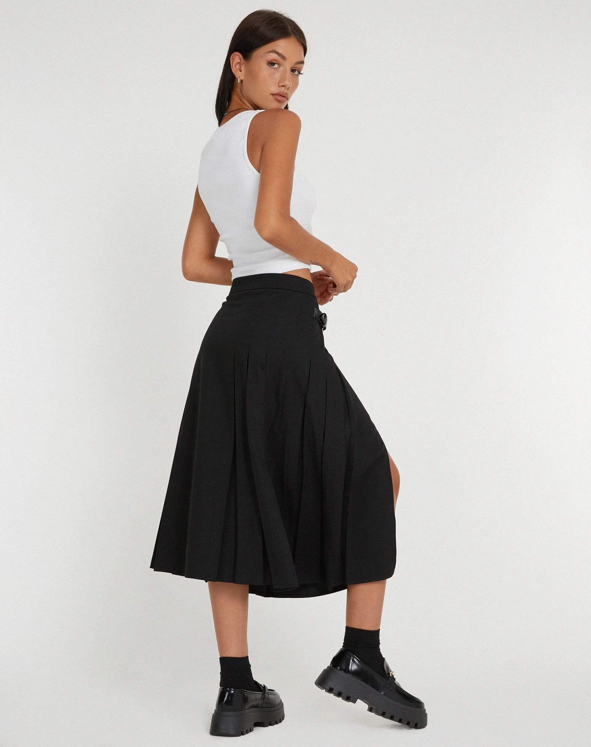 Kozani Midi Skirt in Black