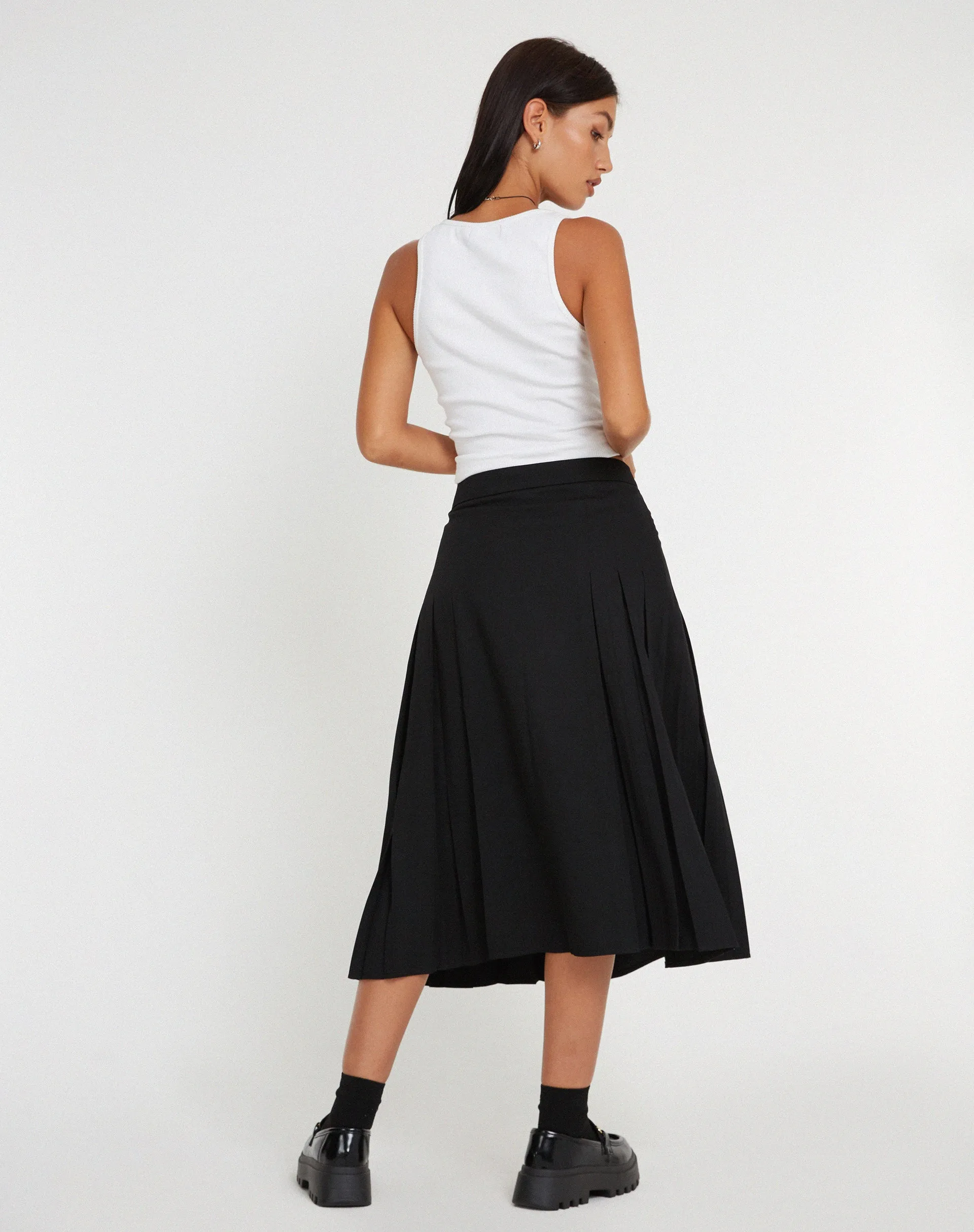 Kozani Midi Skirt in Black