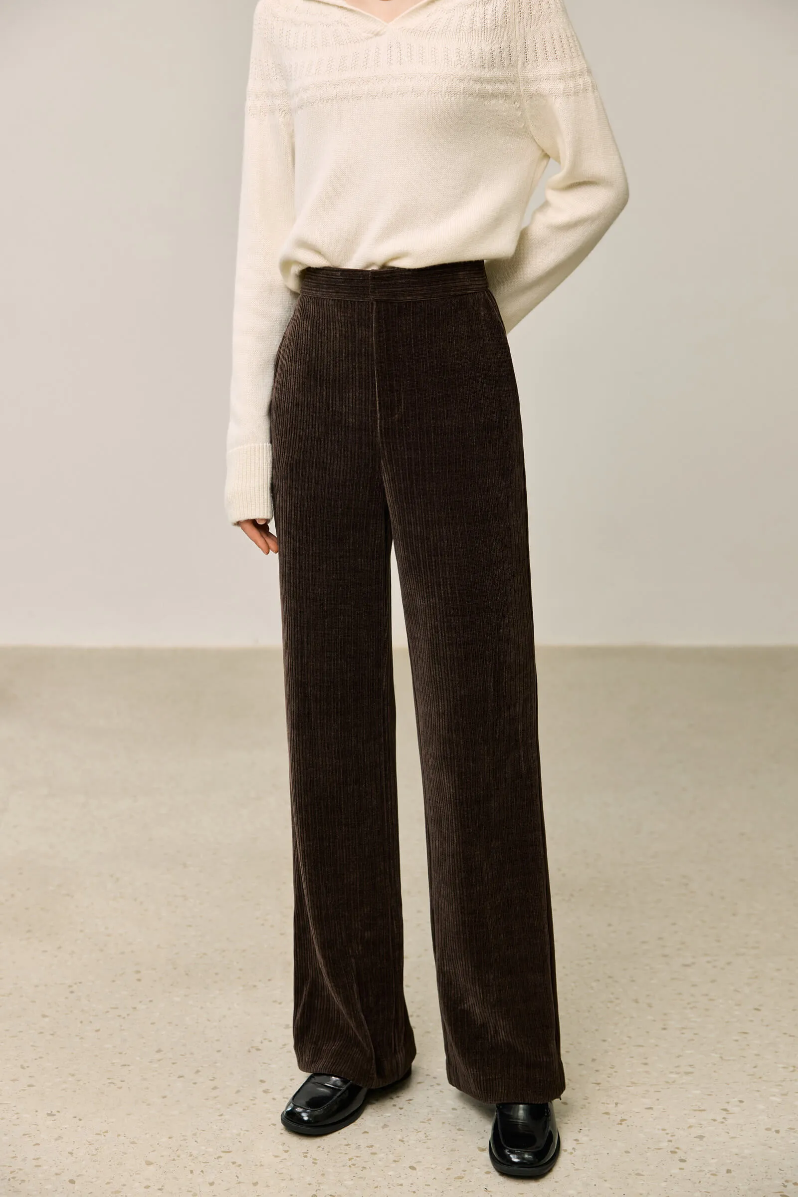 LILY Relaxed Corduroy Wide-Leg Pants