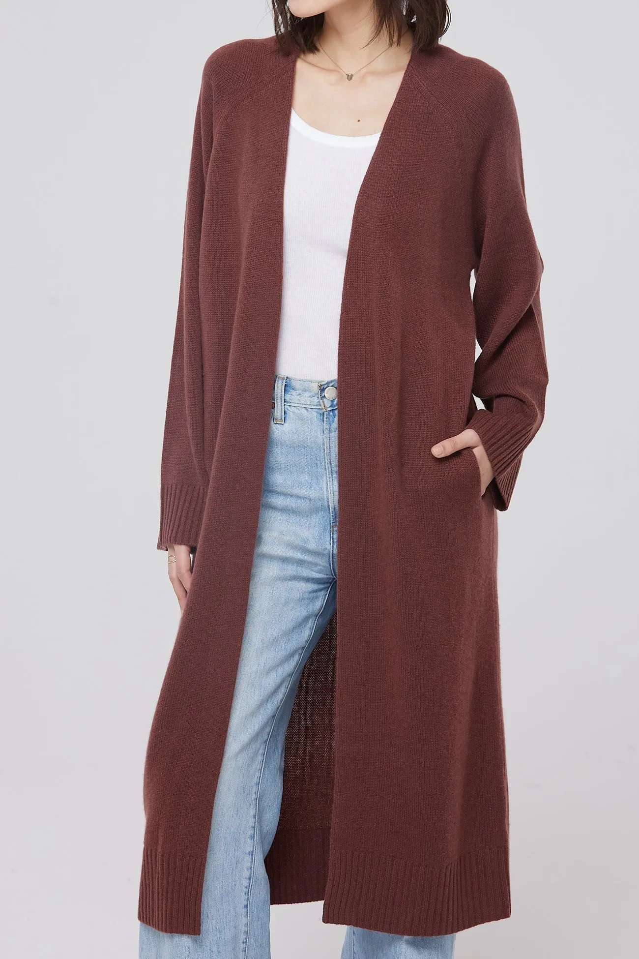 MAKENA LONGLINE CASHMERE CARDIGAN