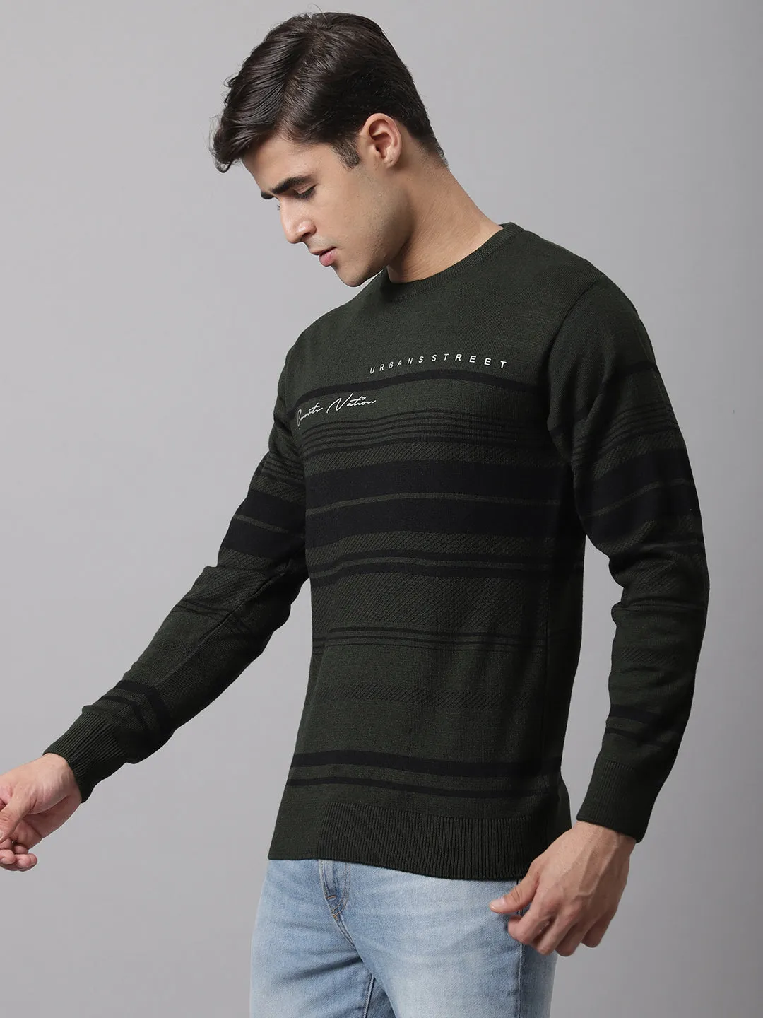 Men Olive Sweater