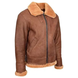 Men's Vintage B3 Shearling Flying Style Sheepskin Jacket