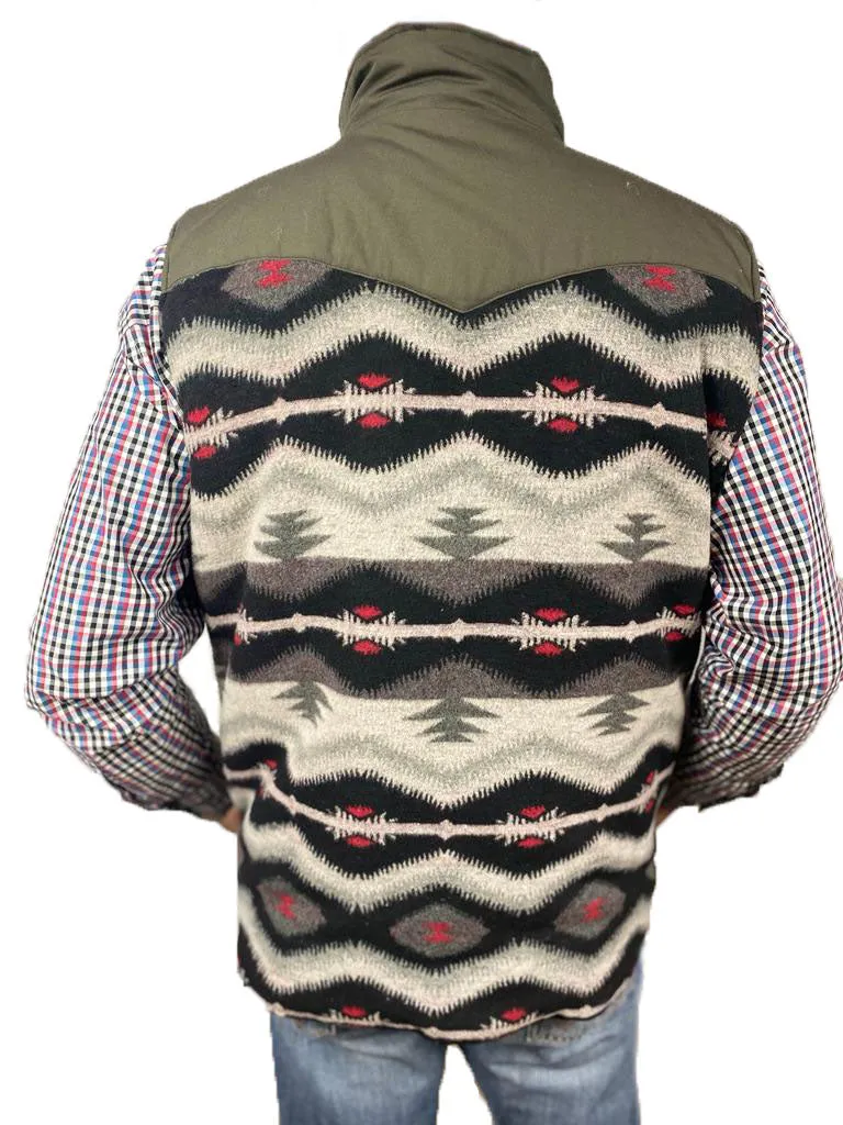 Men's Western Aztec Puffer Vest (C221102A)