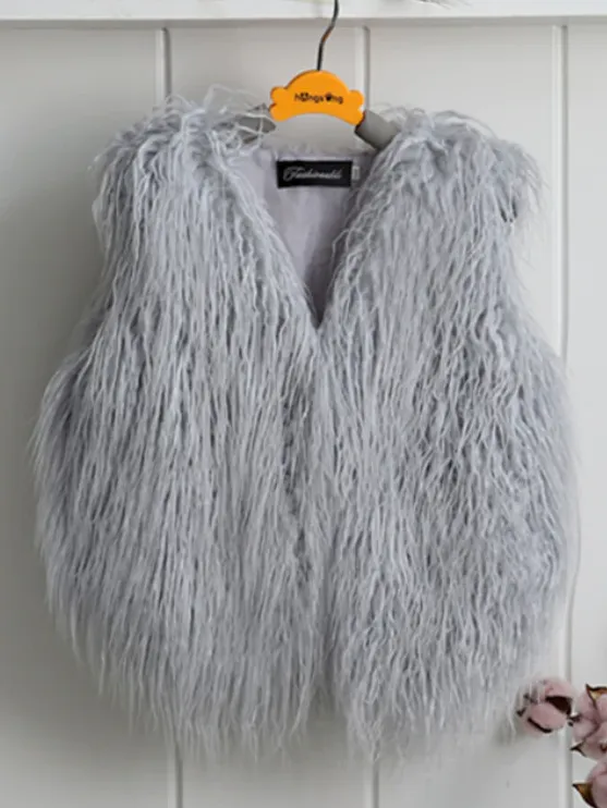 Mommy and Me Frill Faux Fur Vests