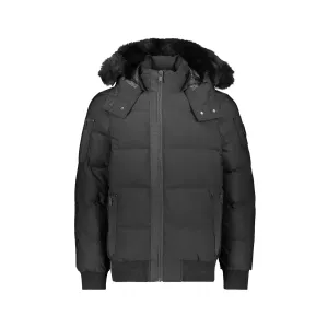 Moose Knuckles Mens Levin Bomber in Black/ Black Shearling