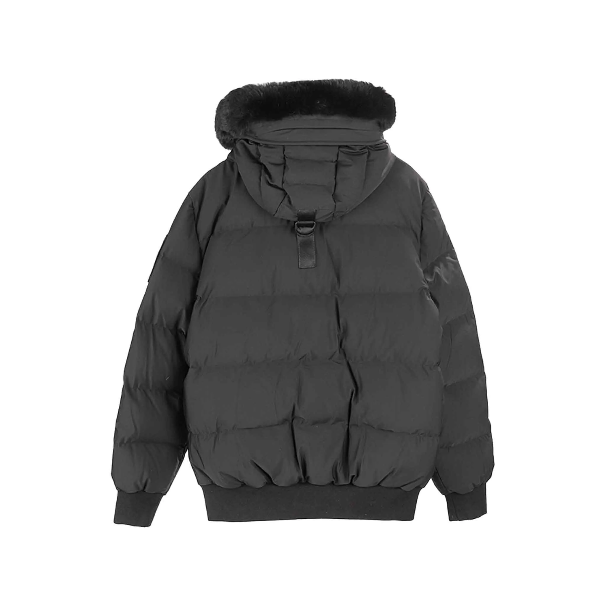 Moose Knuckles Mens Levin Bomber in Black/ Black Shearling