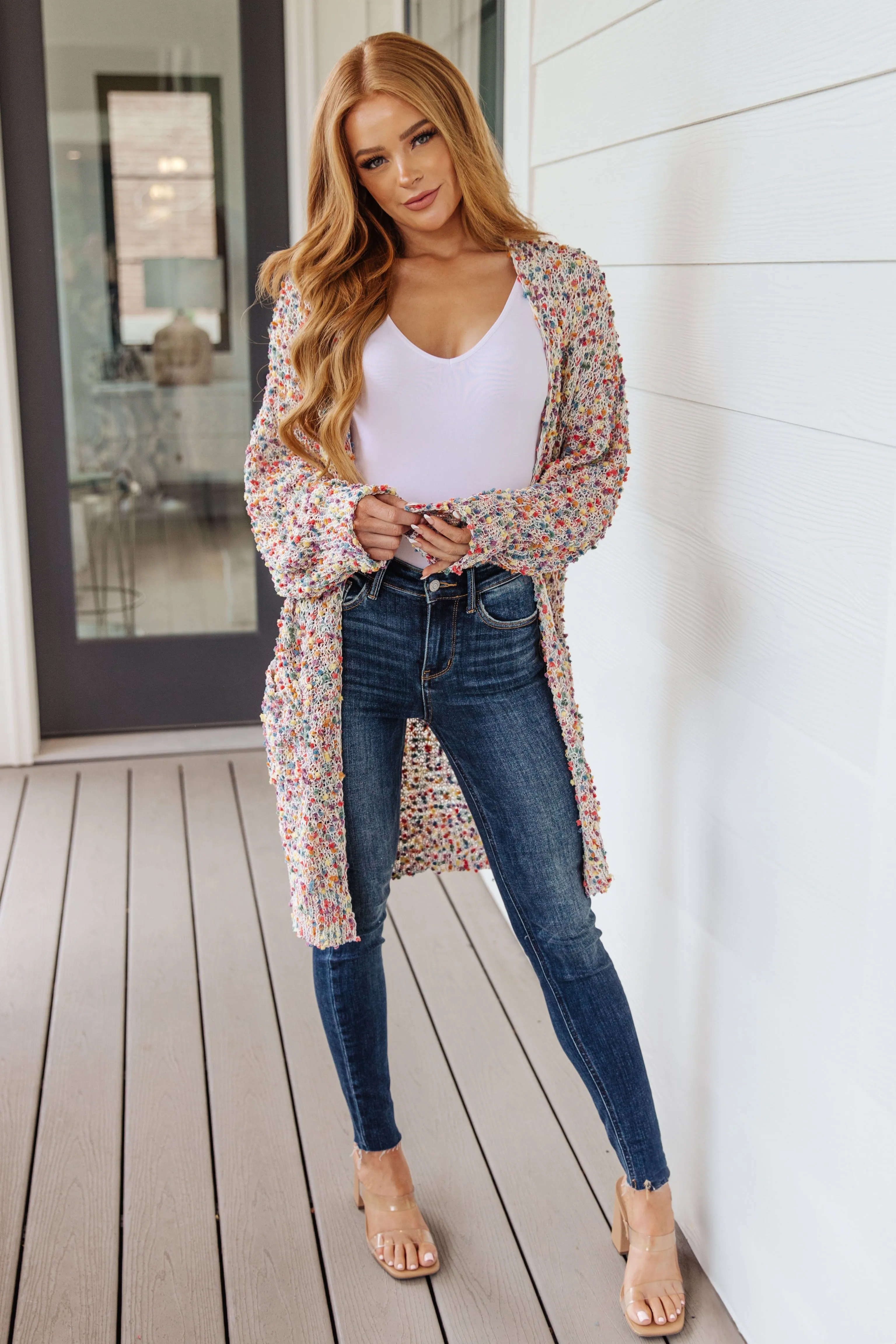 No Time Like The Present Confetti Cardigan in Ivory