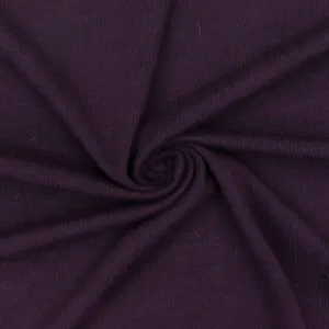 Purple Solid Stretch Cotton-Wool Jersey Knit Fabric