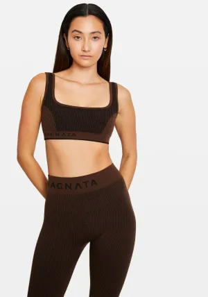 RIB BRALET CACAO/BLACK