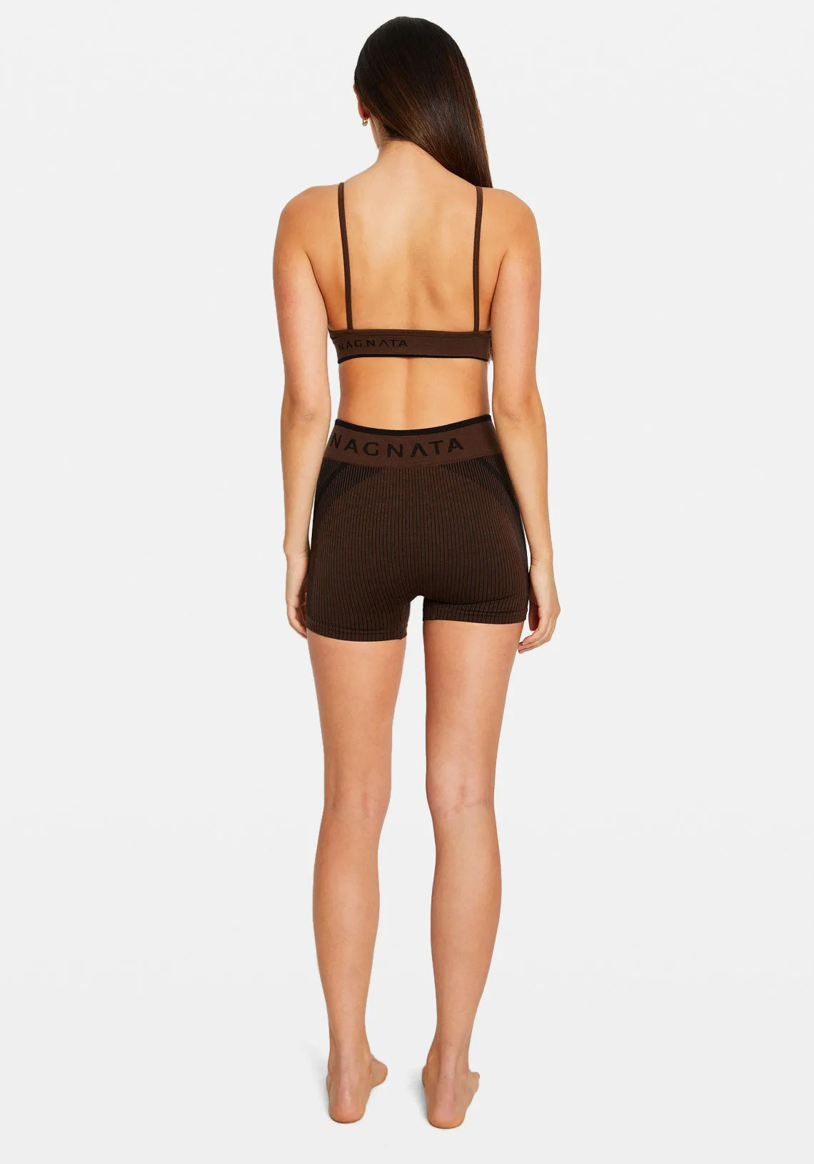 RIB MINI SHORT CACAO/BLACK