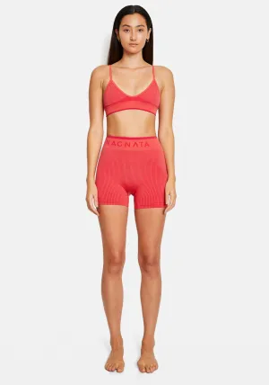 RIB MINI SHORT NEON PINK/HOT PINK