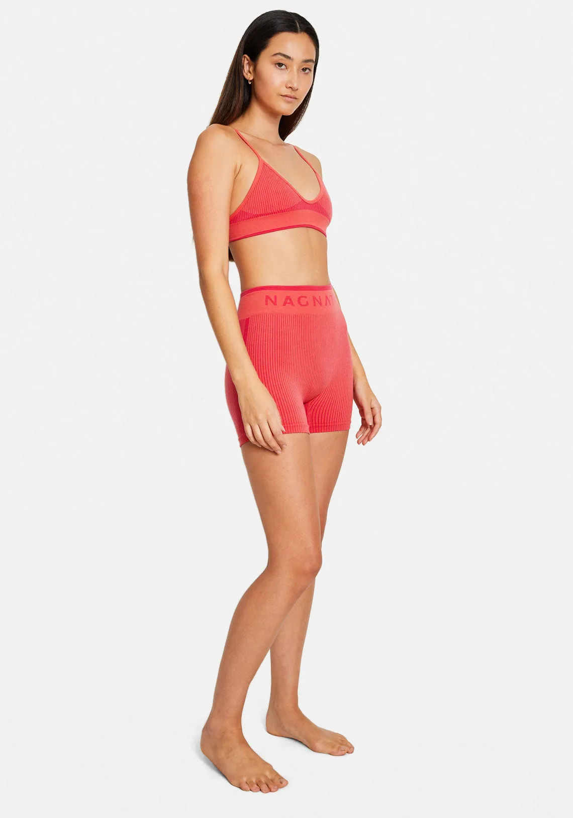 RIB MINI SHORT NEON PINK/HOT PINK