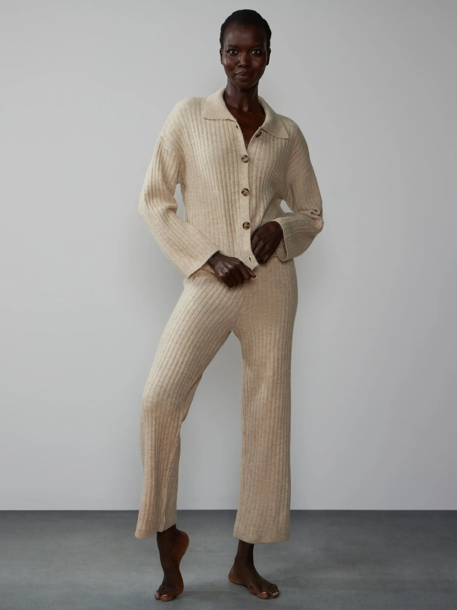 Ribbed Wide Leg Lounge Pant