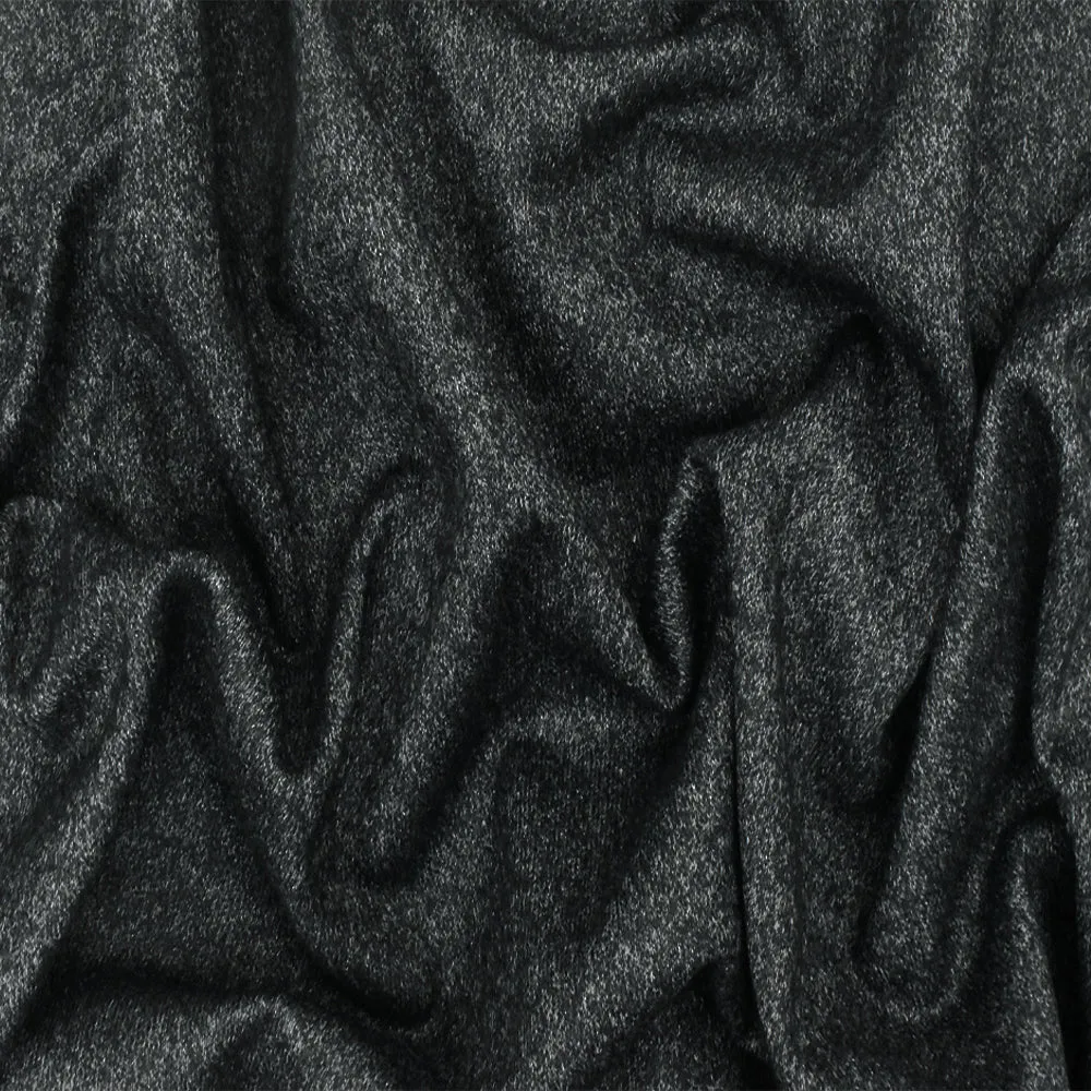 Silver Gray-Black Textured Stretch Jersey Knit Fabric