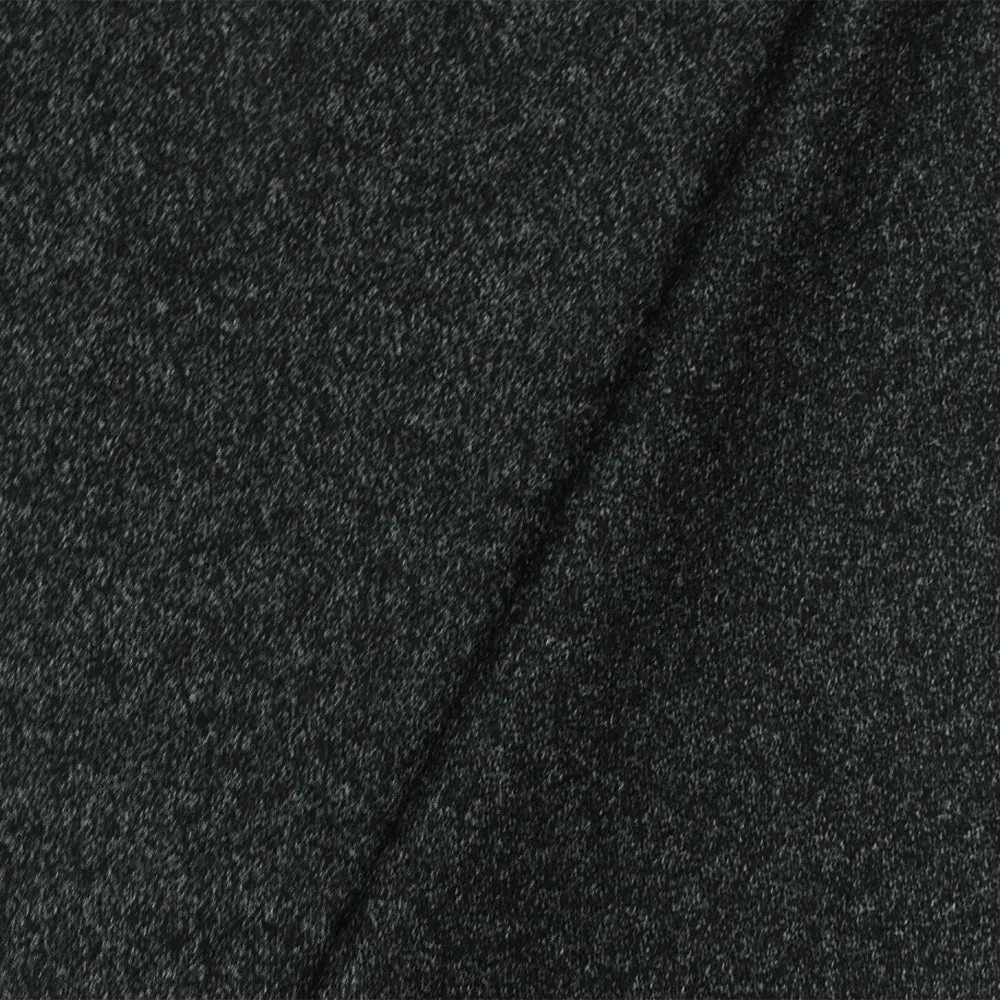 Silver Gray-Black Textured Stretch Jersey Knit Fabric