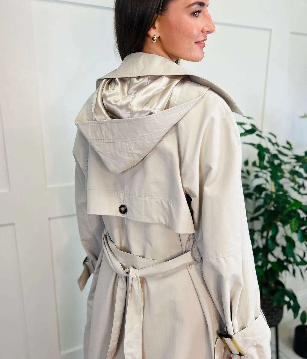 Stone Shower Resistant Trench Coat