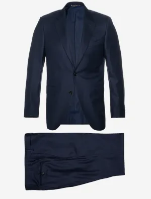 Subtle Check 2 Piece Suit Navy