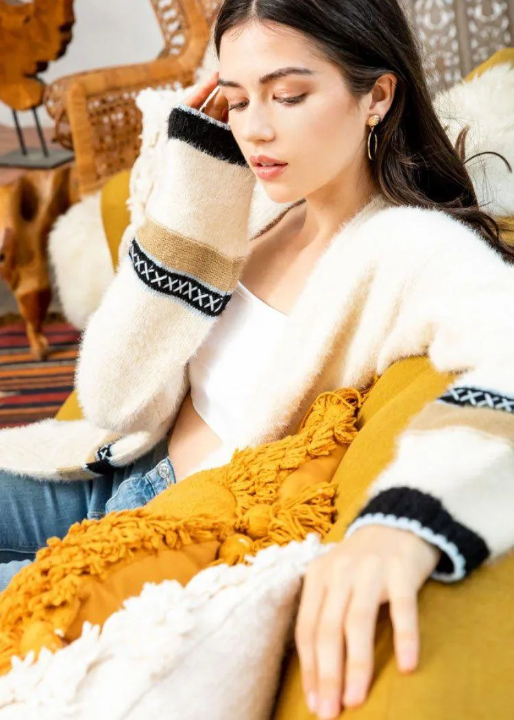 THML Vail Eyelash Longline Cardigan-Ivory***FINAL SALE***