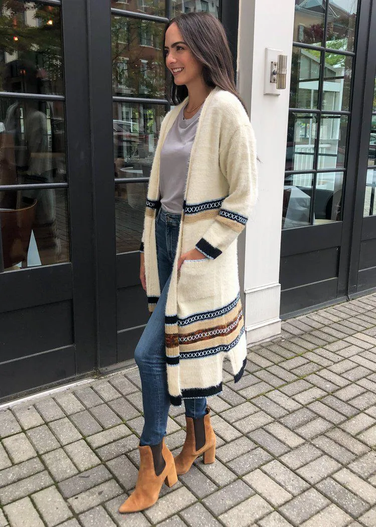 THML Vail Eyelash Longline Cardigan-Ivory***FINAL SALE***